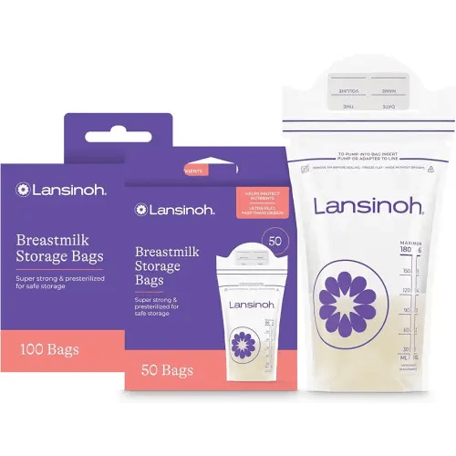 Lansinoh Breastmilk Storage Bags, 150 Count, Baby Essentials, Fast Freeze & Thaw Breast Milk Bags for Baby Bottle Feeding, Superior Strength & Stretch, 6 Ounce