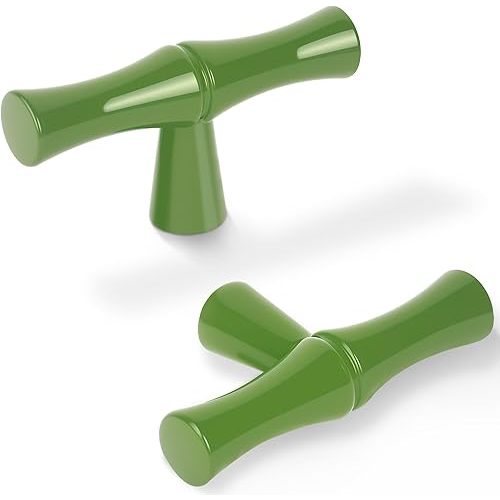 Green Cabinet Knobs,Zinc Alloy Solid Dresser Single Hole Cabinet Pull Luxury Drawer Knob Hardware for Bedroom, Kitchen 6 Pack ZJ01