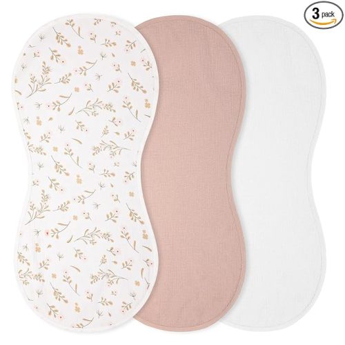 3 Pcs Changing Pad Liners Fits in Peanut Shape Changing Pad Waterproof Diaper Mats Organic Cotton Peanut Mats are Warm on a Baby's Back, Washable Reusable(Print Style,Beige)