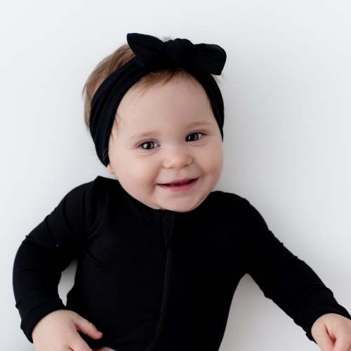 Knotted Bow Headband in Midnight