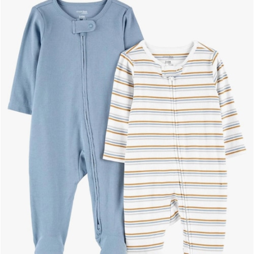Simple Joys by Carter's Unisex Baby 2-Pack 2-Way Zip Textured Sleep and Play