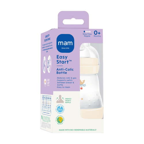 MAM Easy Start Anti-Colic Bottle 5 oz, 1 Pack- Linen
