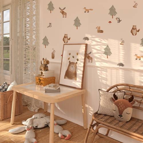 Woodland Forest Animal Wall Decals, Full pack