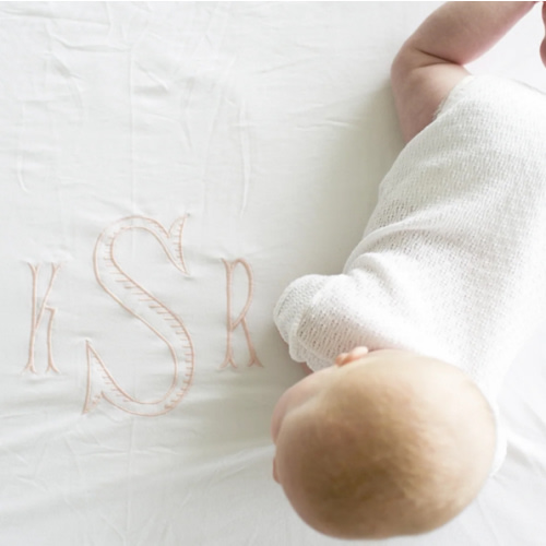 Monogrammable Jersey Crib Sheet