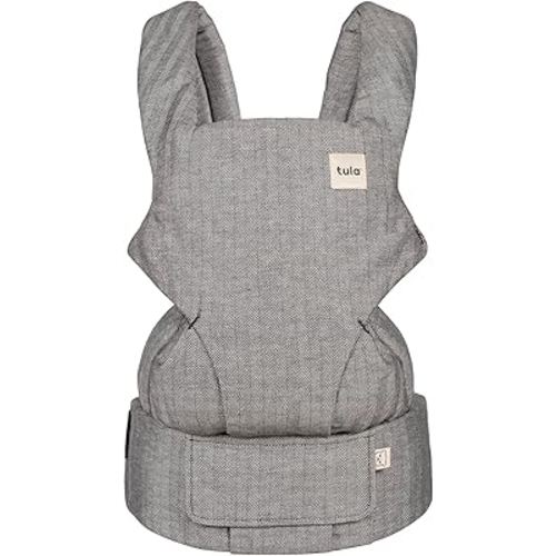 Baby Tula Explore Linen Baby Carrier 7 – 45 lb, Adjustable Newborn to Toddler Carrier, Multiple Ergonomic Positions Front and Back, Breathable and [Natural – Explore + Linen, Ash