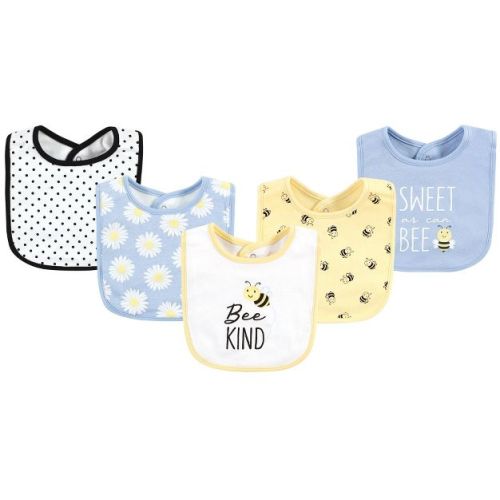 Hudson Baby Infant Girl Cotton Bibs, Bee Kind, One Size