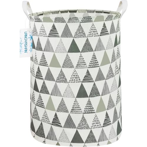 LANGYASHAN Laundry Basket Canvas Fabric Collapsible Organizer Basket for Storage Bin Toy Bins Gift Baskets Bedroom Clothes Children Nursery Hamper (Alphabet)