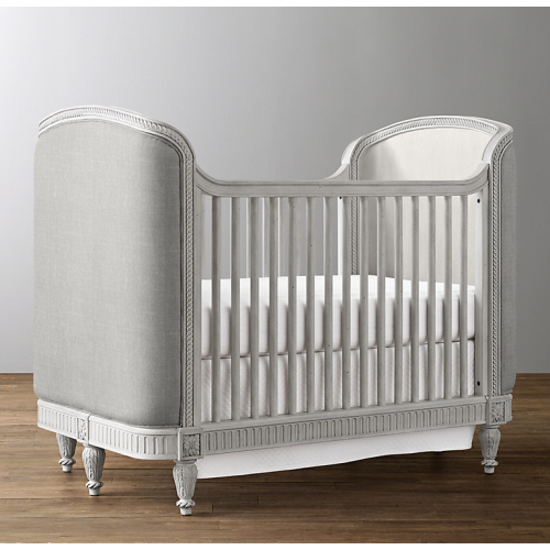 Belle Upholstered Crib - Antique Grey Mist