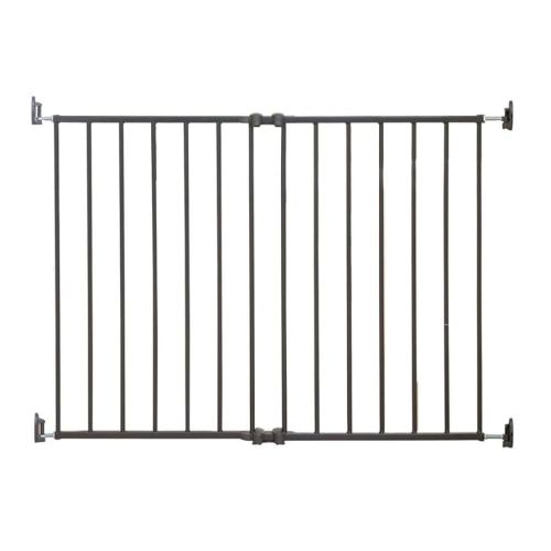 Qdos Safety Extending SafeGate Baby Gate - Meets Tougher European Standards - Angle Mount Capable - Templates for Easy Installation - Top of Stairs - Fits openings 26"-41"| Hardware Mount | Slate