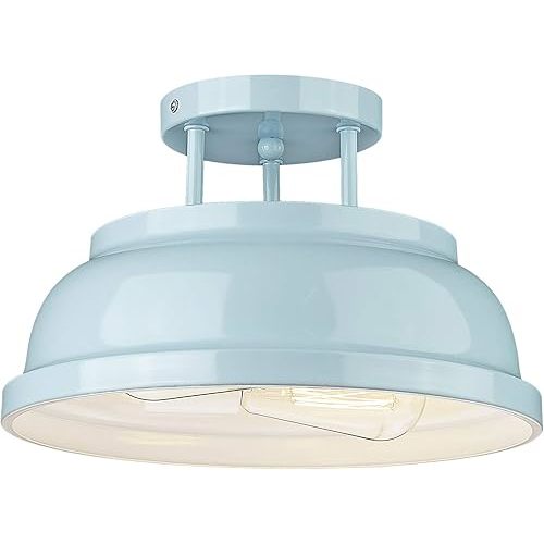 Zeyu Modern Semi Flush Ceiling Light - 2-Light Ceiling Light Fixture for Living Room Bedroom Kitchen Hallway, Blue Finish, ZY29-F SF