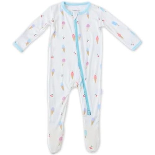 Soft Baby Bamboo Viscose Footie Pajamas, Zipper Closure, 0-24 Months