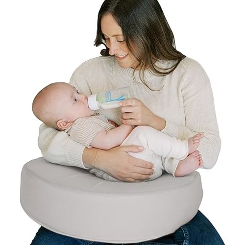 Dr. Brown's Nursing Pillow with Washable Cover, Breastfeeding Lap Support Pillow, Premium Memory Foam, Firm and Responsive, Light-Gray