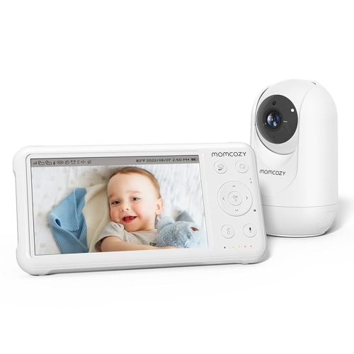 Amazon.com: Momcozy Video Baby Monitor, 1080P 5" HD Baby Monitor with Camera & Wall Mount, Infrared Night Vision, 5000mAh Battery, 2-Way Audio, Temperature Sensor, Lullabies, 960ft Range, Ideal for New Moms, BM01 : Baby