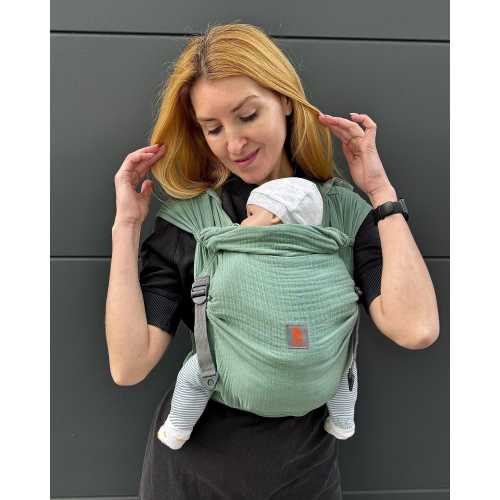 Mint cotton Mei tai, Baby carrier, Half buckle carrier, Wrap baby carrier, Muslin mei tai, Mei tai baby carrier, muslin half buckle carrier