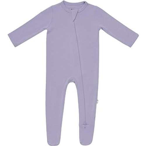 KYTE BABY Unisex Zipper Closure Footies, Rayon Made From Bamboo (3-6 Months, Taro)