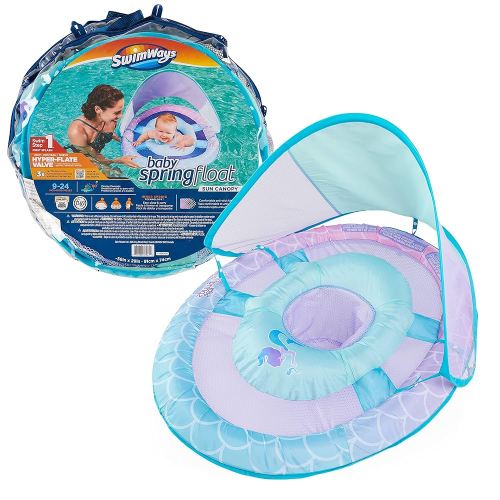 Swimways Sun Canopy Inflatable Baby Spring Float for Kids 9-24 Months
