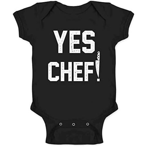 Pop Threads Yes Chef! Large Text Cooking Funny Infant Baby Boy Girl Bodysuit