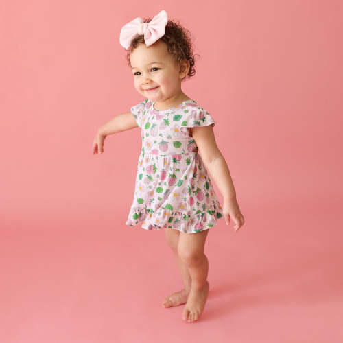 Kyra Tie Back Ruffled Bodysuit Dress