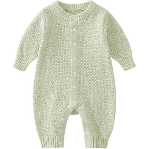 Newborn Boys Girls Sweater Romper Knitted Baby Outfits Toddler Fall Winter Solid Bodysuit Jumpsuit Clothes for 0~24M