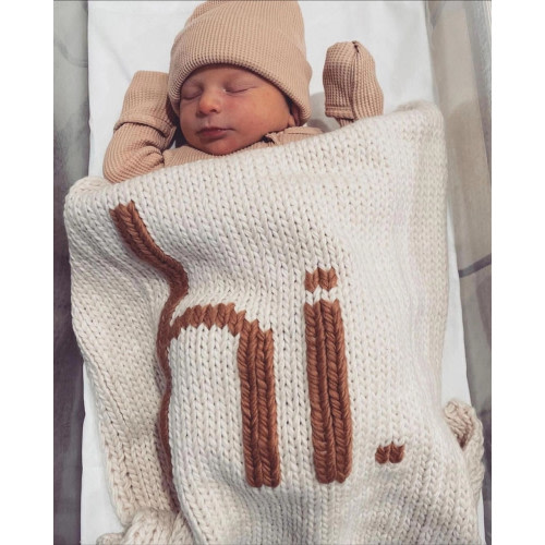 Huggalugs Hi Knit Blanket in Pecan