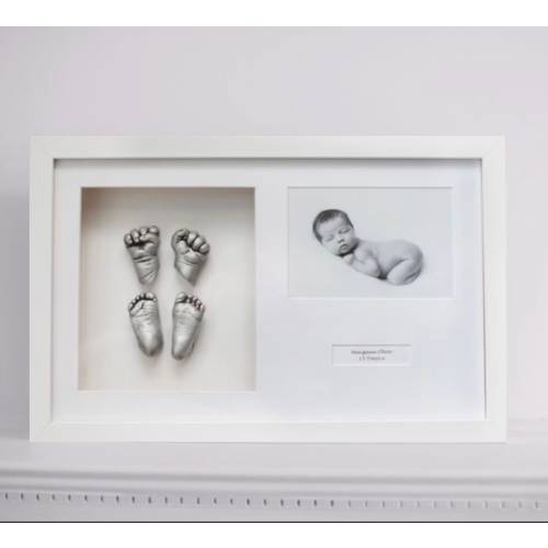 3D Baby Hands and Feet Mould Casting Kit WITH FRAME - Baby Shower Gift, new baby Nursery Decor, Handmade Baby Keepsake. Newborn to 9 months