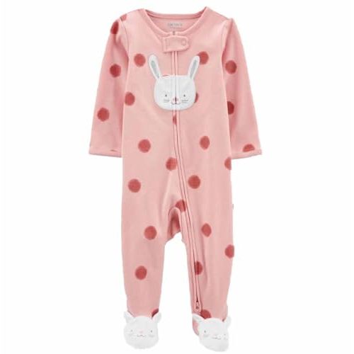 Carter's Just One You Baby Neutral 2-Way Zip Footed Sleep and Play Jumpsuit - (US, Age, 3 Months, Dot Bunny Pink)