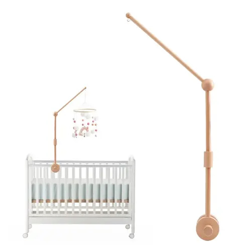 Mobile Arm for Crib, Wooden Baby Mobile Hanger with Anti-Slip Design, Crib Mobile Holder for Hanging Baby Plush Toys as Nursery Decoration (Round Ball Mobile Arm)