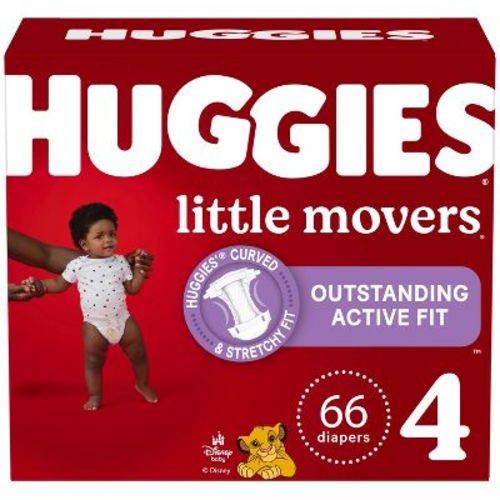 Huggies Little Movers Active Fit Diapers - Size 4 - 66ct