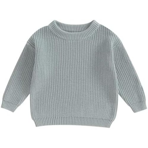 Baby Knit Sweater Round Neck Long Sleeve Pullover Oversized