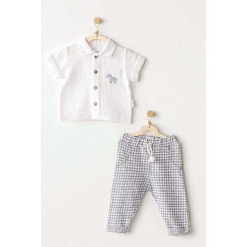 Little King Zebra Pants Outfit, Grey - Andy Wawa | Maisonette