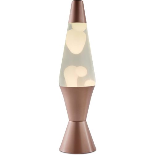 Spencer Gifts Rose Gold and White Lava Lamp - 17 Inch | Rose Gold Base | Clear Water | White Wax | Home Décor | Lighting