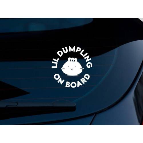 Lil Dumpling Baby on Board Weatherproof Car Decal | Window Decal | Bumper Sticker Vinyl