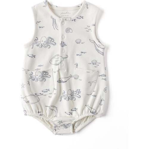 Life Aquatic Sleeveless One-Piece, Blue - Pehr | Maisonette 0-3mo