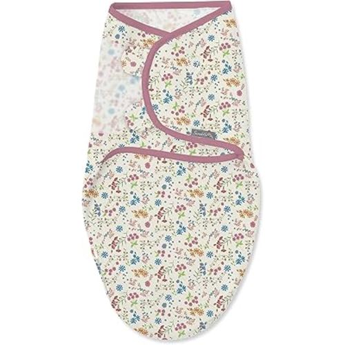 SwaddleMe by Ingenuity Easy Change Swaddle - Size Small/Medium, 0-3 Months, 1-Pack (Country Petals)