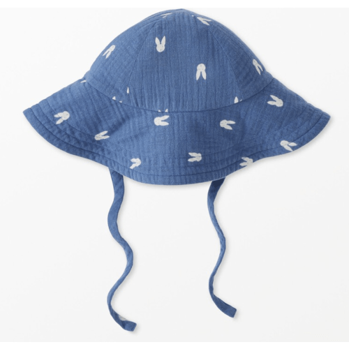 Baby Floppy Sun Hat - Bunnies on Blue - XS