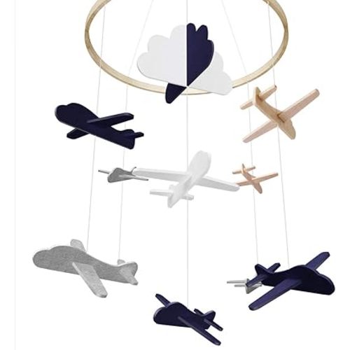 GIFTSFARM Baby Crib Mobile, Airplane Baby Mobile, Crib Mobile for Boys Nursery Decor