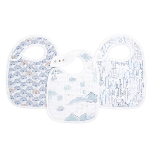 boutique cotton muslin snap bibs 3 pack