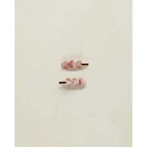 NORALEE Velvet Heart Clips || Bubblegum
