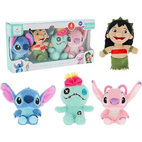 KIDS PREFERRED Disney Baby Lilo & Stitch 4 Piece Cuteeze Gift Set Plush Collector Set of Stuffed Animals, Lilo and Stitch Toys for Infants & Toddlers