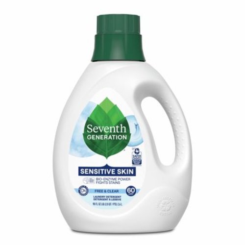 Seventh Generation Fresh Free & Clear Liquid Laundry Detergent, 90 oz 60 Loads for Sensitive Skin, Unscented