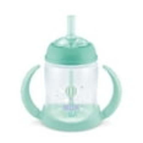 NUK Learner Infant Toddler Straw Cup, 5oz Straw Sippy Cup 6+ Months, 1 Pack, Teal, Unisex