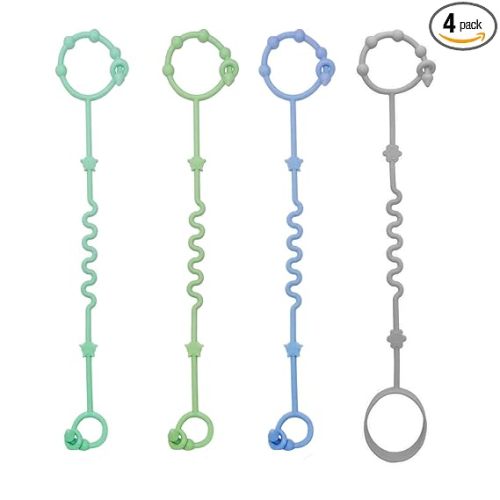 RTMOK Toy Straps for Baby,RTMOK Silicone Setpacifier Clip,Applies to Car Seat Toy,Teether Toy,High Chair,Stroller Accessories,Baby Toy Clips,Cribs,Rocking Chair