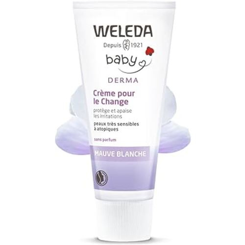 Weleda Baby White Mallow Diaper Care Cream, 1.7 Fluid Ounce, Fragrance Free Plant Rich Protection with White Mallow, Pansy, Sesame and Coconut Oils