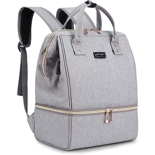 GOGOSO Breast Pump Bag - Lunch Bags Breastmilk Cooler Backpack Breastfeeding Mom Gray