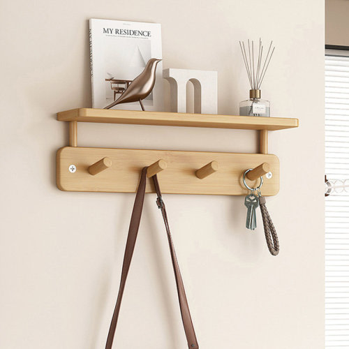 Latitude Run 4 Hooks Wall Coat Hook-Natural