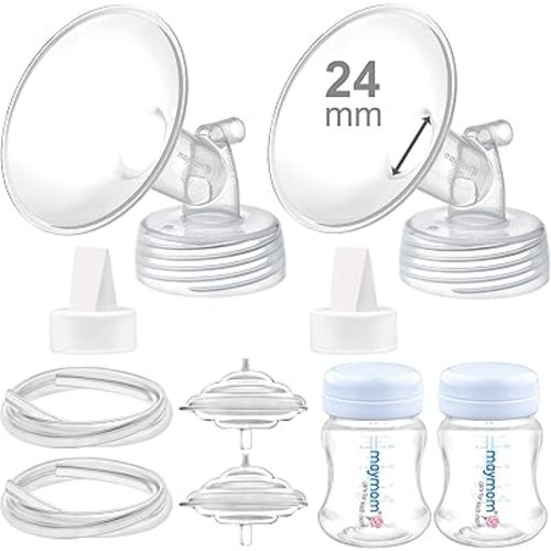 Maymom Pump Parts Compatible with Spectra S2 Spectra S1 Replacement Kit for Spectra Pump Parts 24 mm Flange Duckbill Valve Tube Bottle Backflow Protector, Not Original Spectra S2 Accessories