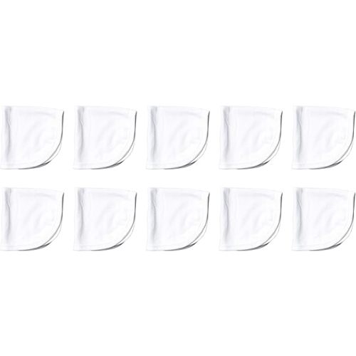 HonestBaby 10-Pack Organic Cotton Baby-Terry Wash Cloths, Bright White, One Size,10 Count (Pack of 1)