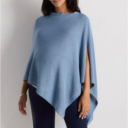 Quince Lightweight Cotton Cashmere Nursing Shawl (in Mountain Spring Blue)