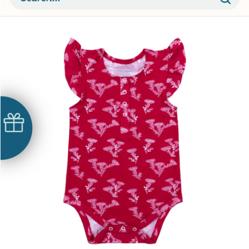 ʻŌhiʻa Lehua Bamboo Flutter Sleeve Onesie