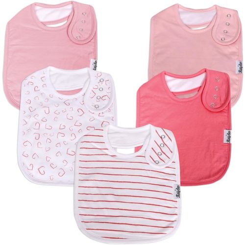 Double Layer Baby Bibs | Ideal For Drooling, Teething, Feeding Infants | Organic Cotton, Thick, Snap Closure